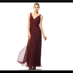 Sexy Bordeaux Silk Evening Gown